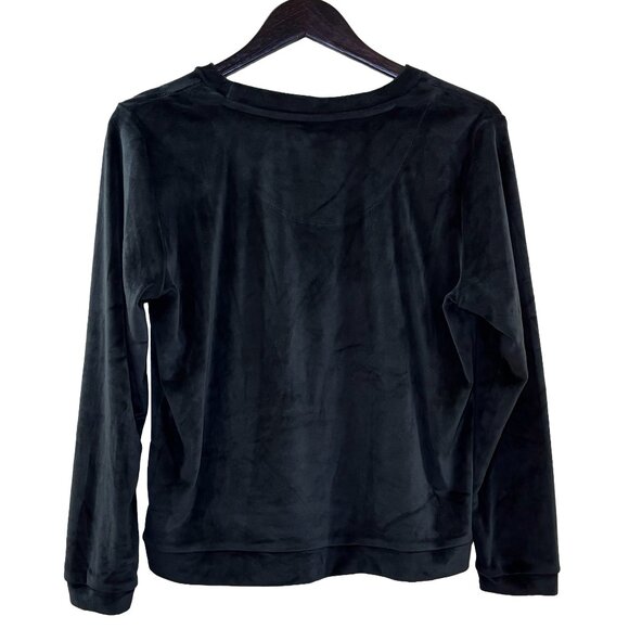 Juicy Couture Long Sleeve Velour Sleepwear Top Black Size Medium - Picture 2 of 4